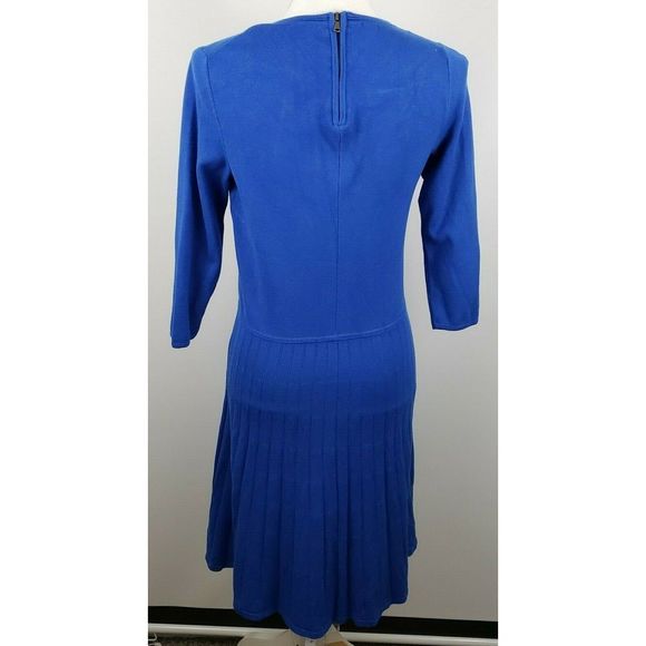 Talbots a-line sweater swing dress sz MP blue - Picture 3 of 7